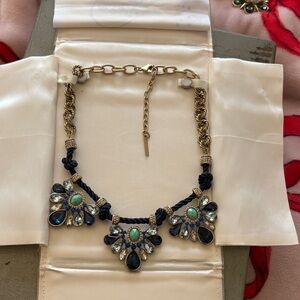 Elegant Gold and Blue Statement Necklace